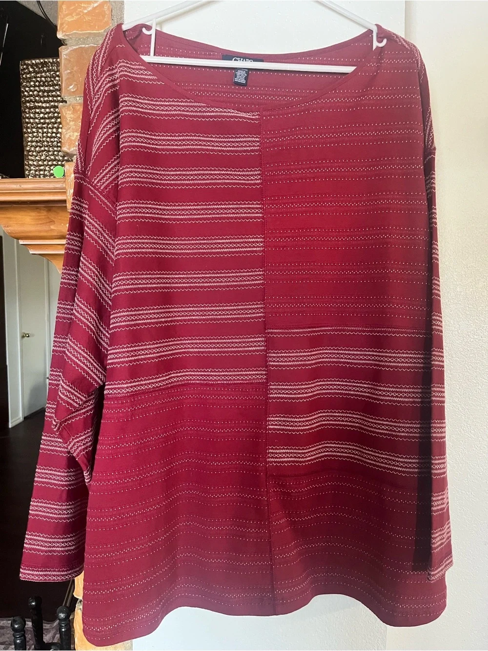Chaps Red Striped Boatneck Knit Pullover Women’s size 2X L342